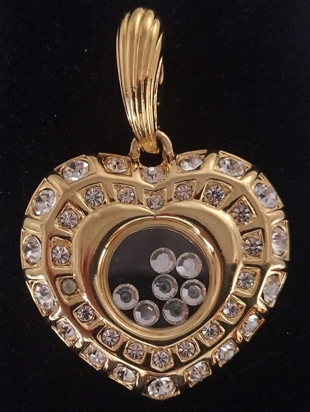 Nolan Miller Crystal Gold-Tone Heart Necklace Enhancer